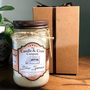 Blue Spruce, 16oz. Mason Jar Soy Wax Candle